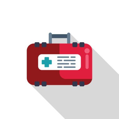 Kırmızı ilk yardım çantası kapalı, gerektiğinde tıbbi yardıma hazır.