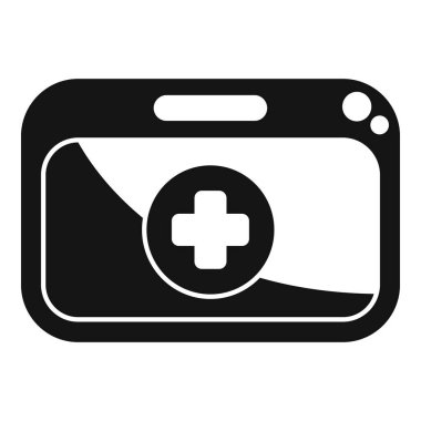 Çapraz sembollü bir tıbbi kimlik kartının basit vektör çizimi, sağlık hizmetleriyle ilgili projeler için mükemmel