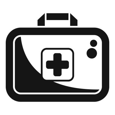 Bu basit ve tanınabilir ikon, sıkça tıbbi acil durumlar ve temel sağlık hizmetleri için kullanılan bir ilk yardım çantasını temsil etmektedir.