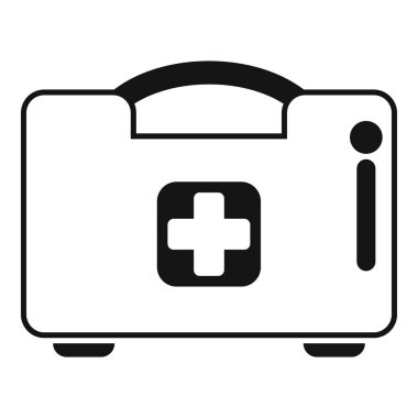 Bu basit ve tanınabilir siyah ilk yardım çantası sağlık hizmetlerini, acil tıbbi hizmetleri ve ilk yardım hizmetlerini temsil etmek için mükemmeldir.