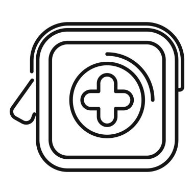 İlk yardım çantasının bu simgesi tıbbi bakım ve acil durum hazırlığını temsil etmek için mükemmel.