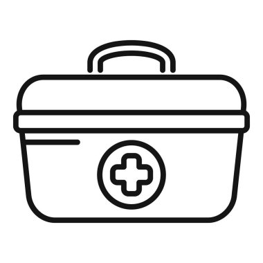 İlk yardım çantası simgesi, acil durumlar için tıbbi ekipmanları gösteriyor, sağlık ve güvenliği temsil ediyor