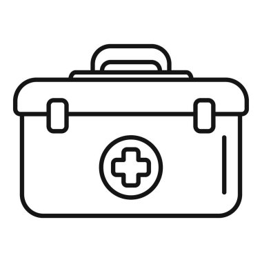 Yardım ve sağlık hizmetleri kavramını tasvir eden ana hatlı ilk yardım kiti simgesi