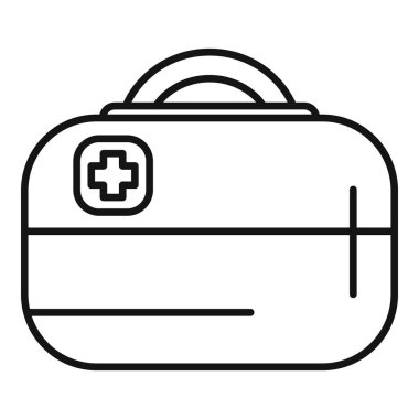 İlk yardım çantasının basit bir simgesi, tıbbi durumlara hazırlık.