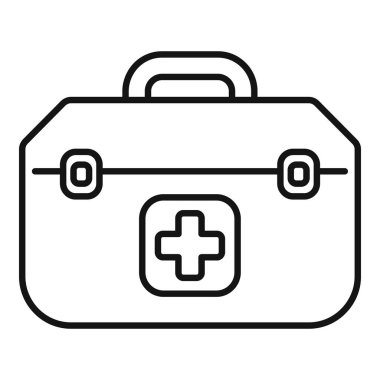 Sağlık ve tıbbi yardımı temsil eden basit ve tanınabilir bir ilk yardım seti simgesi