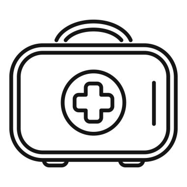 Tıbbi malzeme ve acil durum hazırlığını simgeleyen basit ve tanınabilir bir ilk yardım çantası simgesi