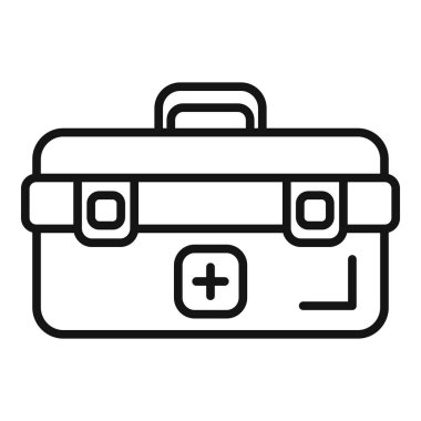 Bu basit ilk yardım çantası ikonu acil tıbbi bakım ve hazırlığı temsil eder.