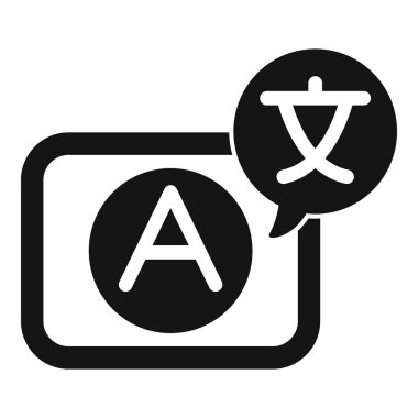 Çeviri, yabancı dil ve küresel iletişim kavramını temsil eden basit vektör simgesi