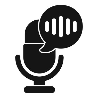 Stüdyo mikrofonunu temsil eden siyah glyph simgesi bir ses dalgası kaydediyor