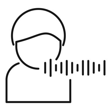 Maske takan ve ses dalgalarıyla öksüren birinin simgesi.