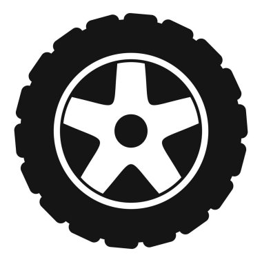 Beyaz arkaplanda kenarı olan bir lastiğin basit vektör simgesi