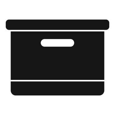 Bir depolama kutusunun basit vektör simgesi, organizasyon, depolama ve taşınma gibi kavramları temsil etmek için ideal