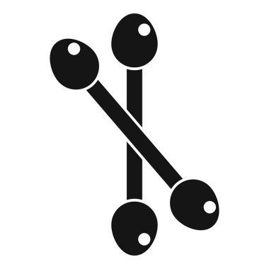 Pamuk tomurcukları beyaz arkaplan üzerinde basit bir şekilde çapraz simge yatar