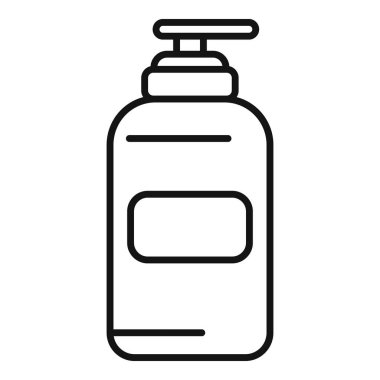 Plastik bir şeker şişesinin sade siyah beyaz simgesi. Şampuan, sabun veya losyon.