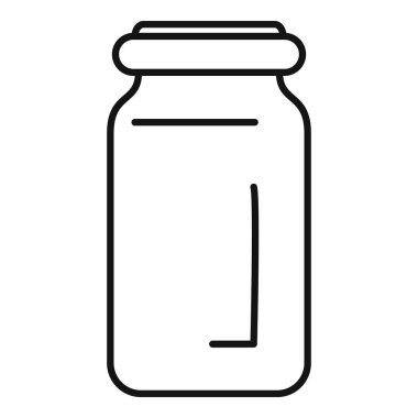 Kapağı olan boş bir kavanozun basit vektör çizimi, gıda korunumu, konserveleme veya ev yapımı ürünlerle ilgili projeler için mükemmel.