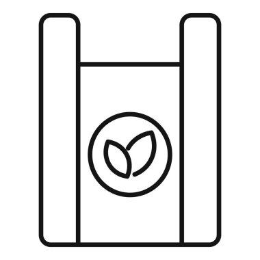 Çevre dostu paketleme çözümlerini temsil eden yaprak sembollü bir paketin basit simgesi