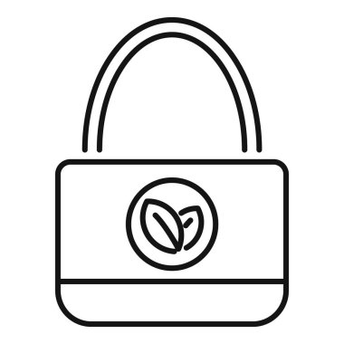 Bu basit çizgi simgesi tasarımı sürdürülebilirliği destekleyen çevre dostu bir çantayı temsil eder