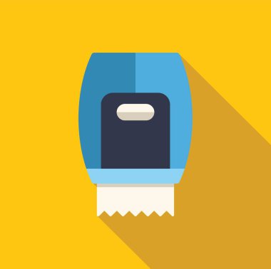 Bu vektör illüstrasyonu sarı bir duvara asılı mavi bir kağıt havlu dağıtıcısını gösteriyor.