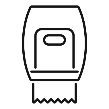 Simple vector icon of a wall mounted paper towel dispenser with a new roll clipart