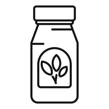 Çevre dostu ürün kavanozu organik bitki sembolü sergiliyor. Markanızı sergilemek için mükemmel.