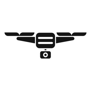 Kameralı bir İHA 'nın hava fotoğrafçılığı yapan basit bir simgesi