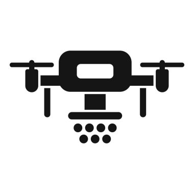 Bu vektör ikonu, tarım insansız hava aracını temsil ediyor. Ekinleri ilaçlıyor, modern tarım teknolojisi ve yenilikleri sergiliyor.