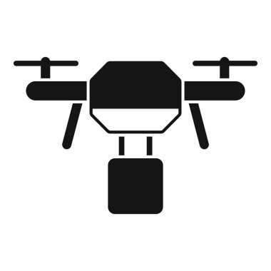 Modern teslimat hizmetlerini temsil eden bir paket taşıyan basit bir İHA simgesi