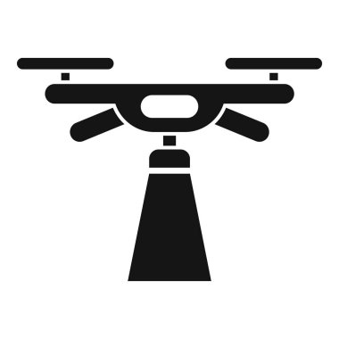 Yukarıdaki simge kabartma vektör illüstrasyonundan fotoğraf çeken kameralı İHA