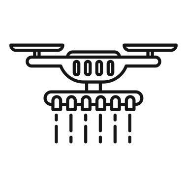 Bu ikon, tarlaya gübre püskürten bir dronu temsil ediyor. Modern tarımda akıllı tarım teknolojisi kavramını somutlaştırıyor.