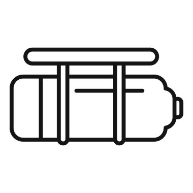 Oksijen tankının basit vektör simgesi. Tüplü dalış, sualtı keşfi ve dalış ekipmanlarıyla ilgili projeler için mükemmel.