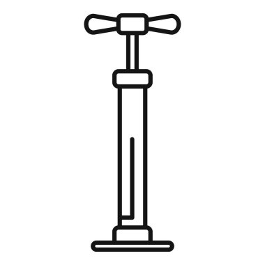 Bisiklet pompasının basit ve minimal temsili, bisiklet, bakım ve onarım ile ilgili projeler için mükemmel