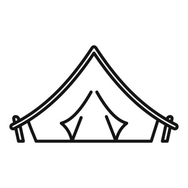 Kamp çadırının minimalist çizimleri doğa maceralarını ve keşifleri sembolize ediyor.