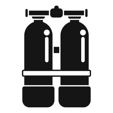 Dalış için siyah oksijen tankı beyaz arkaplanda izole edilir