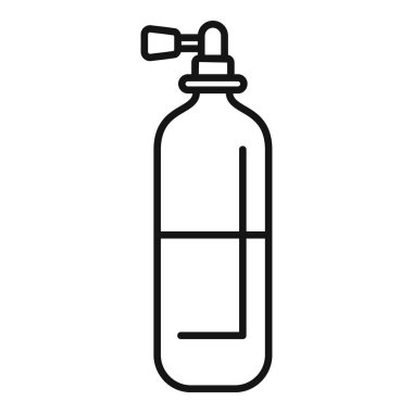 Bir sprey şişesi gösteren basit bir vektör, temizlik ürünleri ve malzemelerini göstermek için kullanışlı