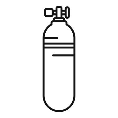 Oksijen silindirinin basit bir simgesi, güvenli sualtı keşfi için gerekli ekipman.