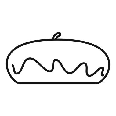 Pastaneyi, kahvaltıyı ya da tatlıları temsil etmek için mükemmel jöleli donutun basit bir çizgisi çizimi.