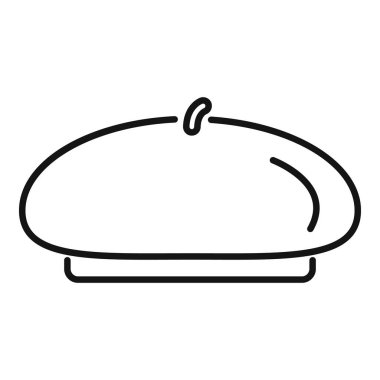 Klasik bir Fransız beresi içeren, Paris tarzının özünü yansıtan minimalist bir illüstrasyon.