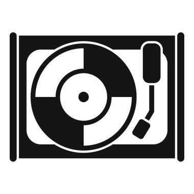 Siyah vinil plak çalar beyaz arkaplanda müzik çalıyor