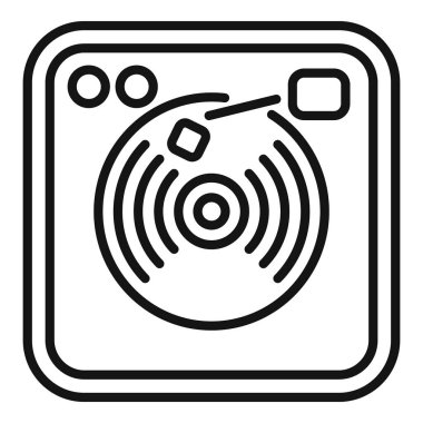 Pikapta müzik çalan vinil bir pikabın basit siyah çizgi resim simgesi