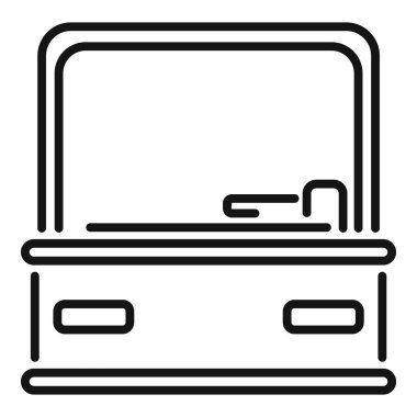 Bu çizgi sanat vektörü illüstrasyonu boş bir okul tahtası içeriyor, eğitim için mükemmel ya da okul kavramlarına dönüş için