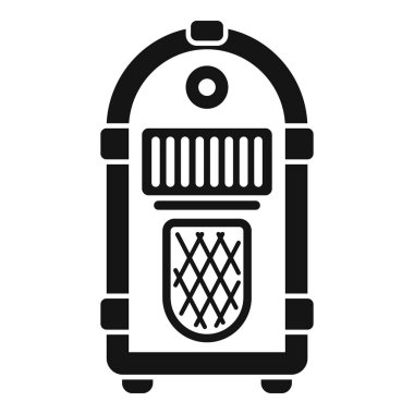 Müzik çalan bir müzik kutusunun basit vektör simgesi, beyaz arkaplan üzerinde izole edilmiş