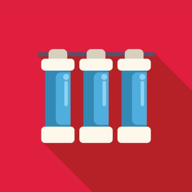 Kırmızı arka planda ev kullanımı için üç filtreleme aşaması kullanarak içme suyunu arıtan su filtresi sistemi