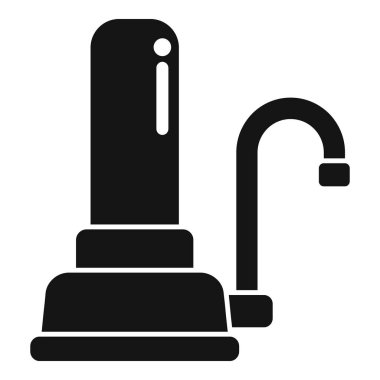 Su filtresi arıtma sistemi simgesi temiz içme suyu için musluk gösteriyor