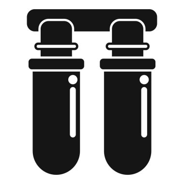 Çift su filtresi kartuş sistemini temsil eden basit bir simge, su arıtma ve ev aletleriyle ilgili projeler için idealdir