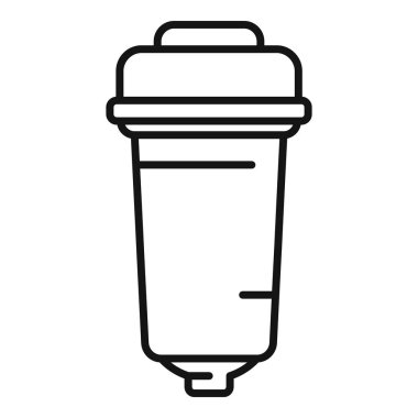 Ozmoz su filtresi sistemini kartuş simgesi ana hatları vektörünün yerine değiştir