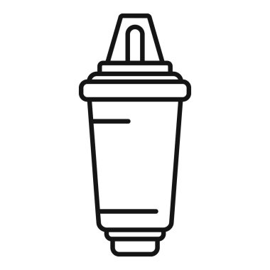 Plastik bardakta sade siyah ince çizgi simgesi, genellikle alkolsüz içecekler için kullanılır.