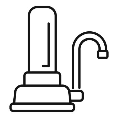 Bu simge, temiz ve güvenli içme suyu sağlanmasındaki rolünü vurgulayan bir su arıtıcısını temsil etmektedir.