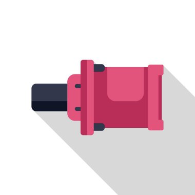 Kırmızı su pompası simgesi düz stil, beyaz arkaplanda izole