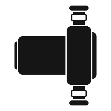 Bu basit vektör ikonu bir elektrik su pompasını temsil ediyor, sıhhi tesisat sistemlerinde sıkça kullanılan bir cihaz.