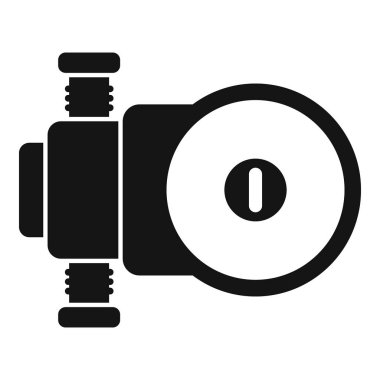 Elektrik su pompasının basit vektör simgesi, tesisat, su sistemleri ve ev bakımıyla ilgili çizimler için ideal